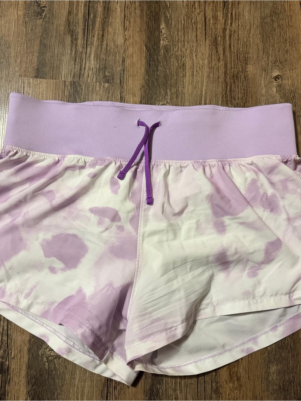 Under Armor athletic Lavender and White High-Waist shorts